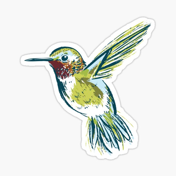 Sweet Little Hummingbird in Flight Sticker
