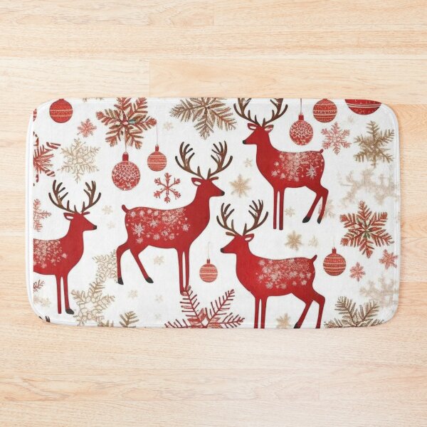 Item preview, Merry Christmas greeting graphic with reindeer and Christmas elements designed and sold by JaroDesign2023.