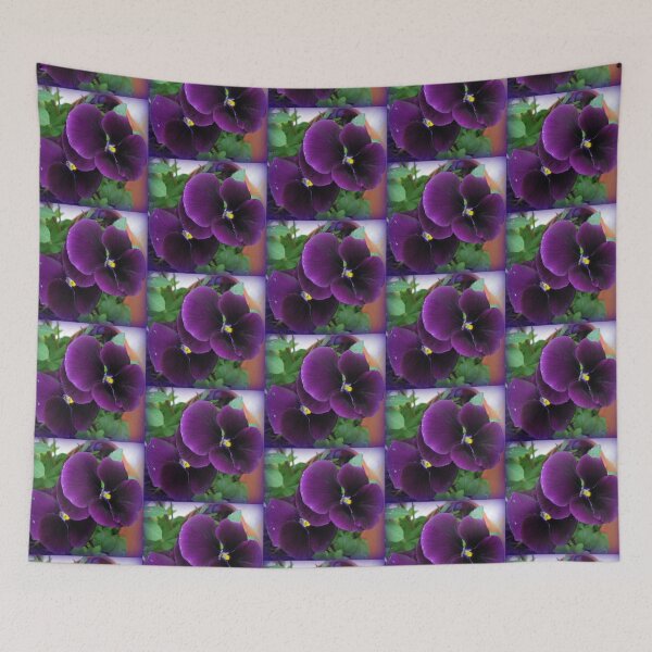 Item preview, Purple Velvet - Pansies with Raindrop Jewels designed and sold by BlueMoonRose.