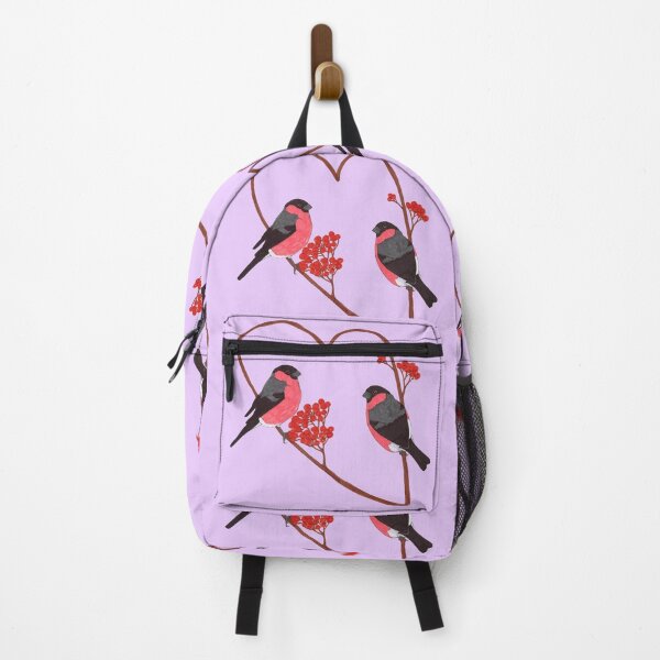 Item preview, Two male European Bullfinches on a heart shaped perch designed and sold by paperbirdstudio.