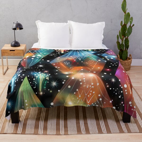 Item preview, Pattern of colorful, fluorescent, bioluminescent diamonds designed and sold by AI-Only Creations.