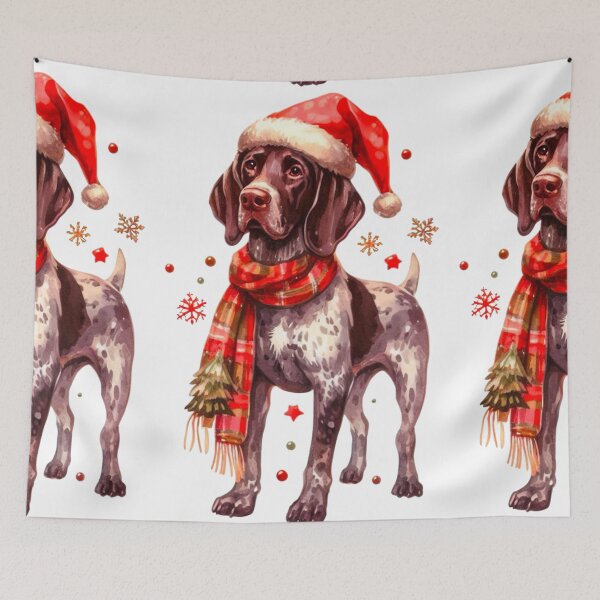 Item preview, German Shorthaired Pointer Dressed for Christmas - GSP Christmas Painting designed and sold by Star-Fragment.