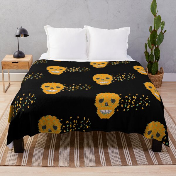 Item preview, Cempasuchil flower skull. designed and sold by angieleeart.