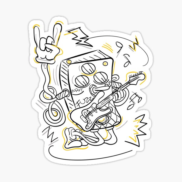 FUZZ Rocker - Guitar Effect Pedal Character Sticker