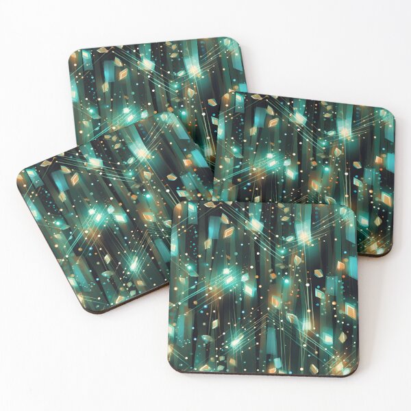 Item preview, Pattern of colorful, fluorescent, bioluminescent diamonds designed and sold by AI-Only Creations.