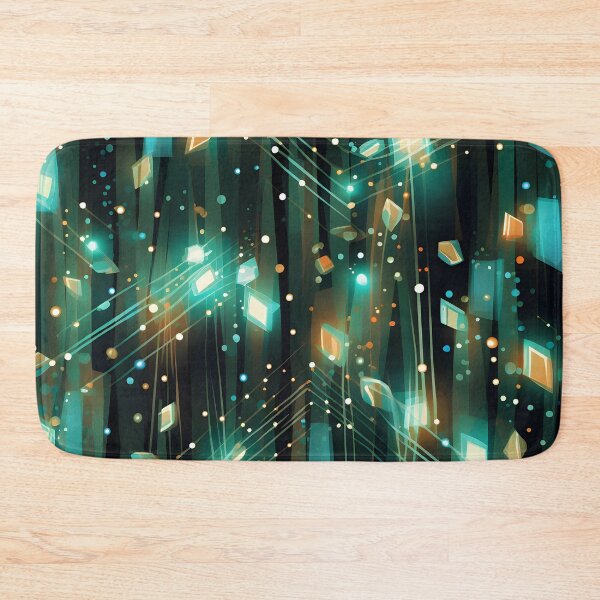 Item preview, Pattern of colorful, fluorescent, bioluminescent diamonds designed and sold by AI-Only Creations.