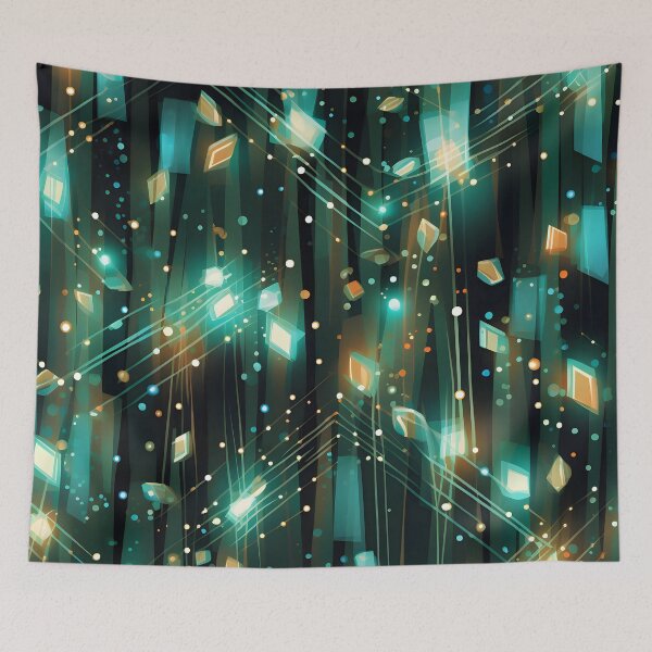 Item preview, Pattern of colorful, fluorescent, bioluminescent diamonds designed and sold by AI-Only Creations.