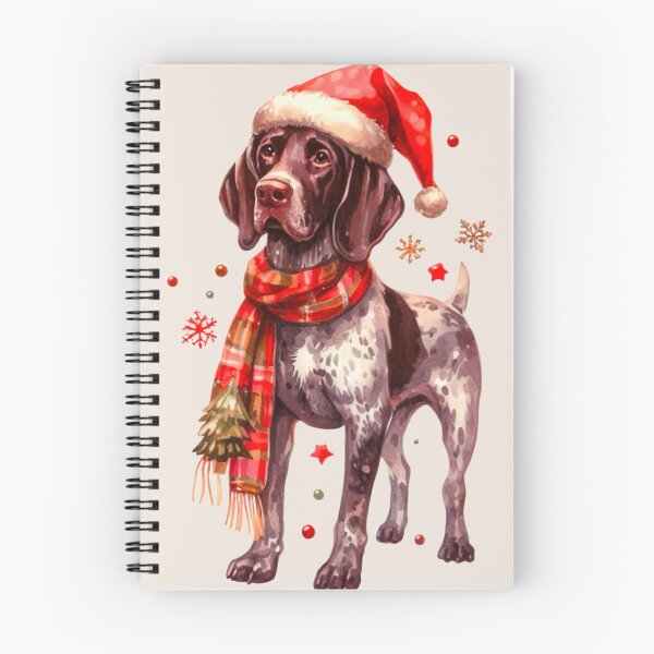 Item preview, German Shorthaired Pointer Dressed for Christmas - GSP Christmas Painting - Taupe Background designed and sold by Star-Fragment.