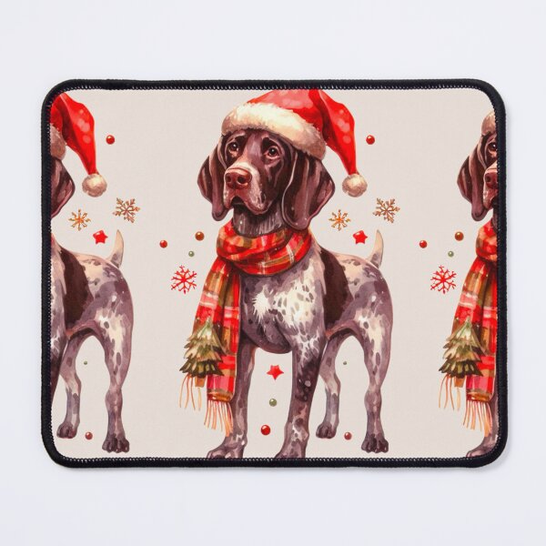Item preview, German Shorthaired Pointer Dressed for Christmas - GSP Christmas Painting - Taupe Background designed and sold by Star-Fragment.