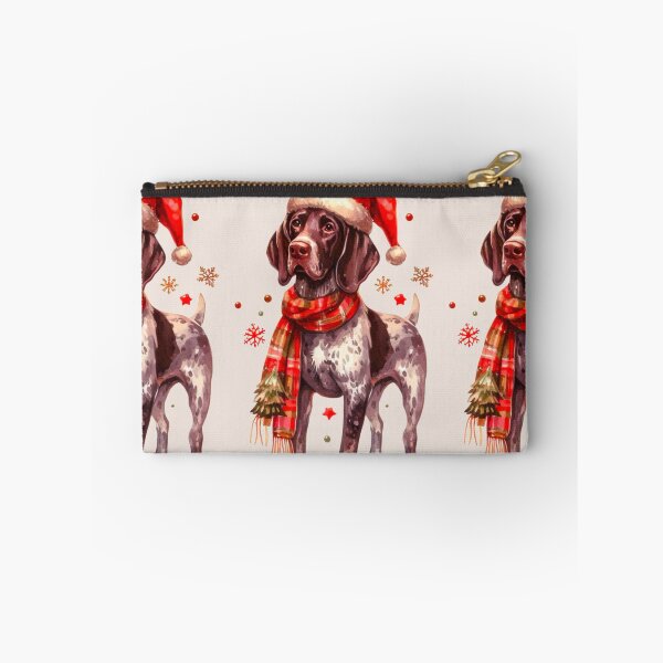 Item preview, German Shorthaired Pointer Dressed for Christmas - GSP Christmas Painting - Taupe Background designed and sold by Star-Fragment.