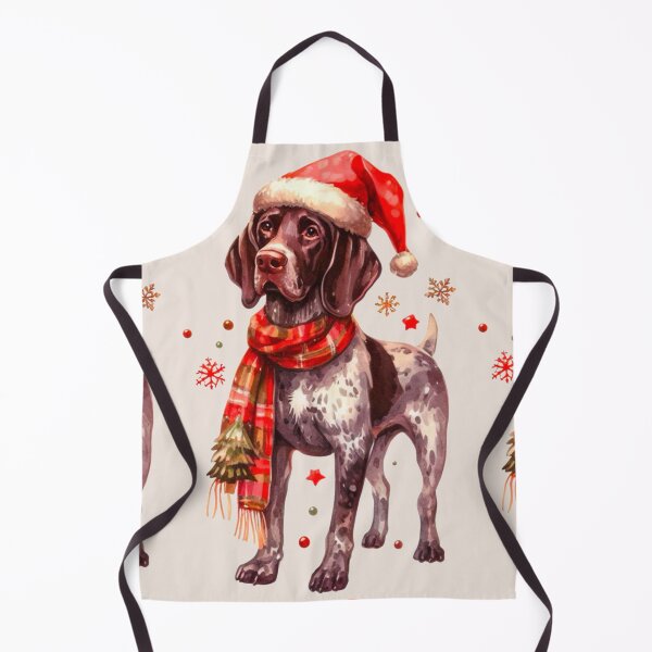Item preview, German Shorthaired Pointer Dressed for Christmas - GSP Christmas Painting - Taupe Background designed and sold by Star-Fragment.