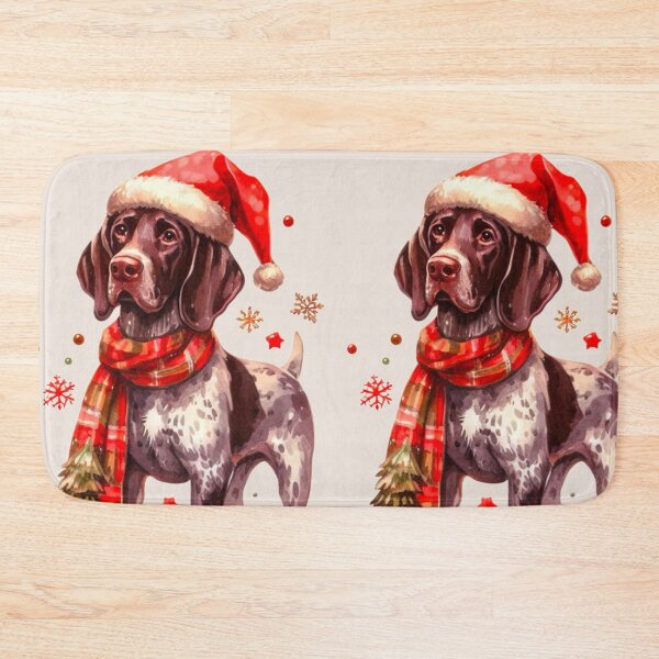 Item preview, German Shorthaired Pointer Dressed for Christmas - GSP Christmas Painting - Taupe Background designed and sold by Star-Fragment.