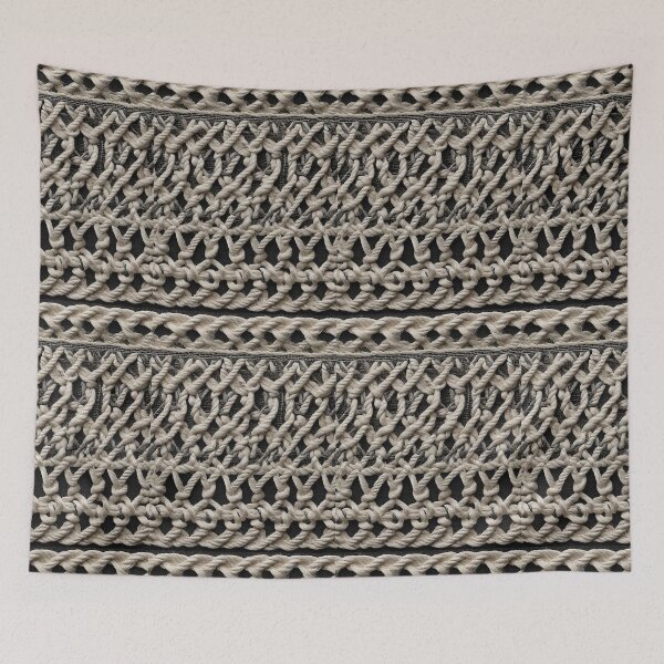Item preview, Old fabric with knots and white ropes country style antique fashion designed and sold by Carlos Gudino.