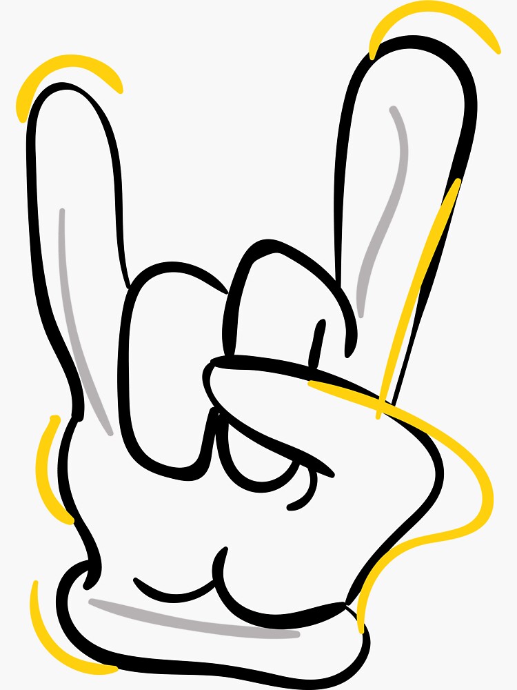 Thumbnail 3 of 3, Sticker, Rocking Horn Hand - Fuzz Rocker designed and sold by taste-with-it.