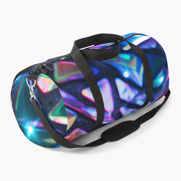 Item preview, Pattern of colorful, fluorescent, bioluminescent diamonds designed and sold by AI-Only Creations.