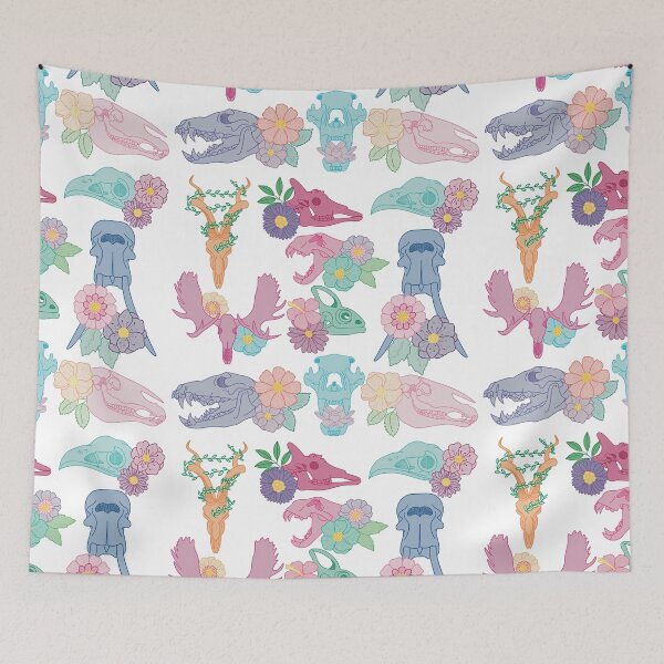 Item preview, Skulls and flowers designed and sold by PastelPlaythings.