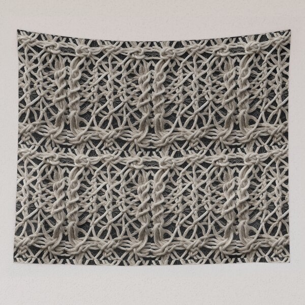 Item preview, 3d white ropes intertwined with knots country style antique fashion designed and sold by Carlos Gudino.