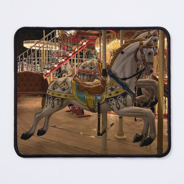 Item preview, Nighttime Merry-Go-Round - Carousel Dream - White horse designed and sold by Kate1art.