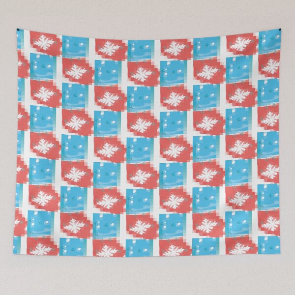 Item preview, Blue and Red Christmas Snow flake stocking designed and sold by TriForceDesign.