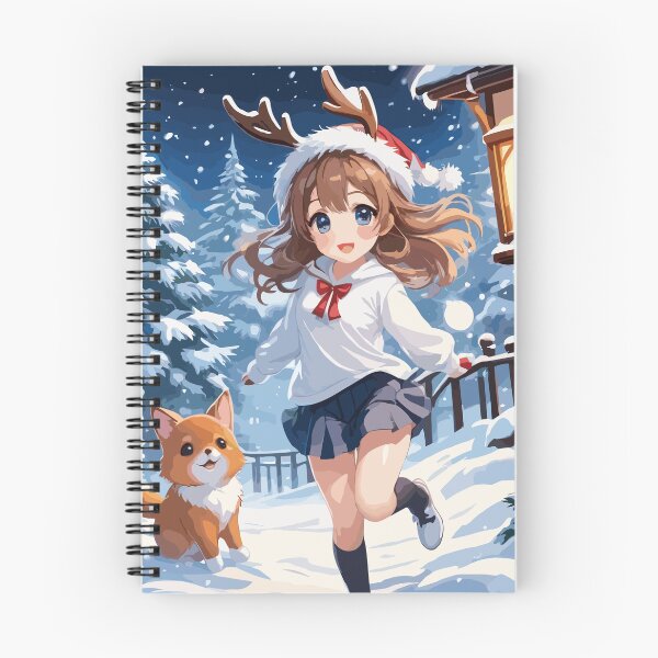 Item preview, Winter Playtime: Cute Cartoon Girl Delights in Snow - Christmas Snowy Fun designed and sold by InkInspiratons.