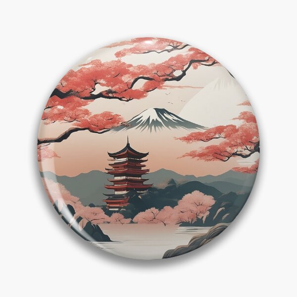Item preview, Classic aesthetic Japanese scenic landscape with mountain designed and sold by Hellva.