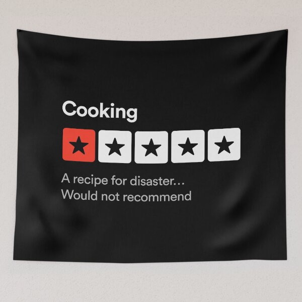 Item preview, Cooking, A recipe for disaster… Sarcastic one star review design designed and sold by MindenBrings.