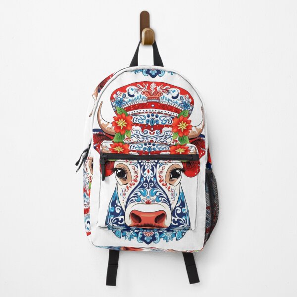 Item preview, Folk Art Christmas Cow designed and sold by TukiiDesign.