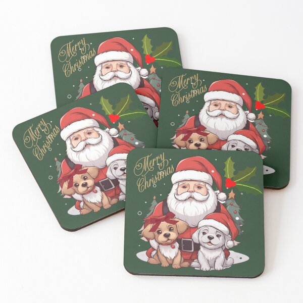 Item preview, Santa with christmas dogs designed and sold by ME-World.