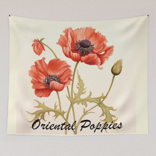 Aperçu de l'œuvre Fleurs de coquelicots orientaux inspirées des peintures florales de ma mère créée et vendue par CDC40.