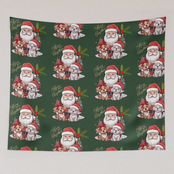 Item preview, Santa with christmas dogs designed and sold by ME-World.