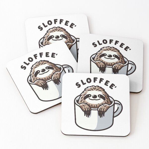 Aperçu de l'œuvre Sloffee : un paresseux mignon dans une tasse à café créée et vendue par Arterx.