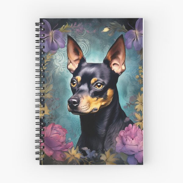 Item preview, cute miniature pinscher dog noble watercolor portrait designed and sold by WallyPink.