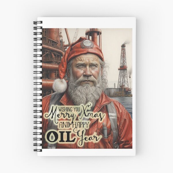 Item preview, Merry Xmas and Happy Oil Year; Oiler as Santa; designed and sold by StickerApe.