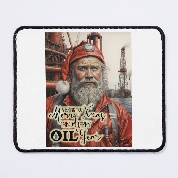 Item preview, Merry Xmas and Happy Oil Year; Oiler as Santa; designed and sold by StickerApe.