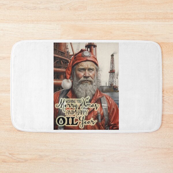Item preview, Merry Xmas and Happy Oil Year; Oiler as Santa; designed and sold by StickerApe.