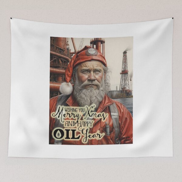 Item preview, Merry Xmas and Happy Oil Year; Oiler as Santa; designed and sold by StickerApe.