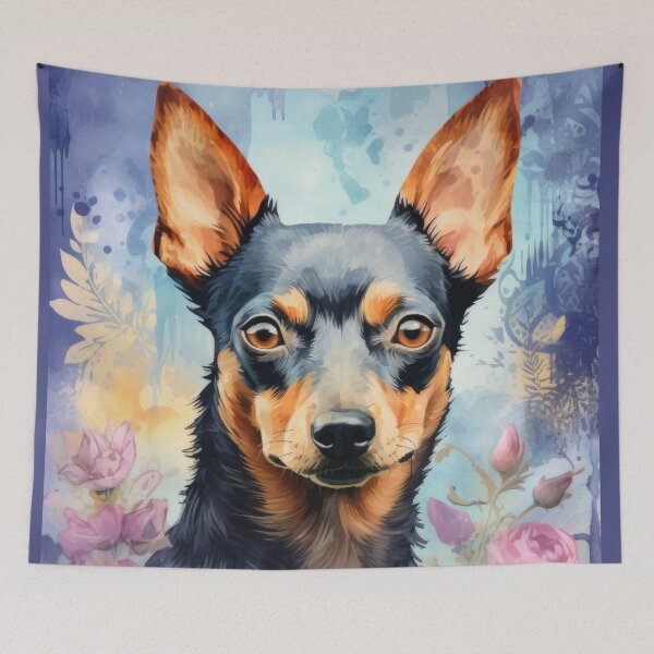 Item preview, cute Miniature Pinscher Dog Artwork Watercolor designed and sold by WallyPink.