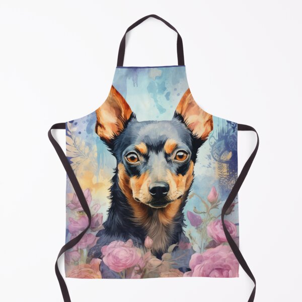Item preview, cute Miniature Pinscher Dog Artwork Watercolor designed and sold by WallyPink.