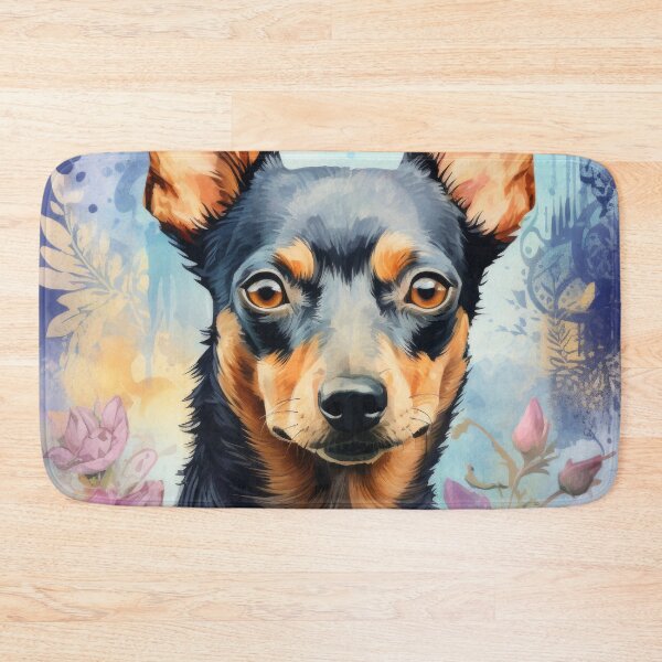 Item preview, cute Miniature Pinscher Dog Artwork Watercolor designed and sold by WallyPink.