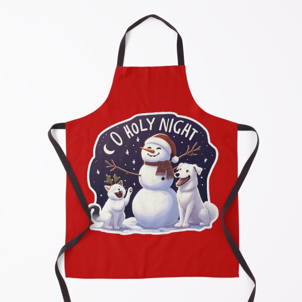 Item preview, O Holy Night White Cat Dog Snowman designed and sold by plushism.
