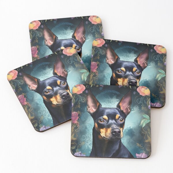 Item preview, cute Mini Pinscher Miniature Pinscher dog art drawing designed and sold by WallyPink.