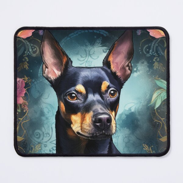 Item preview, cute Mini Pinscher Miniature Pinscher dog art drawing designed and sold by WallyPink.
