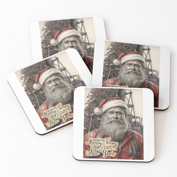 Item preview, Merry Xmas and a Safety New Year; Oiler as Santa; designed and sold by StickerApe.