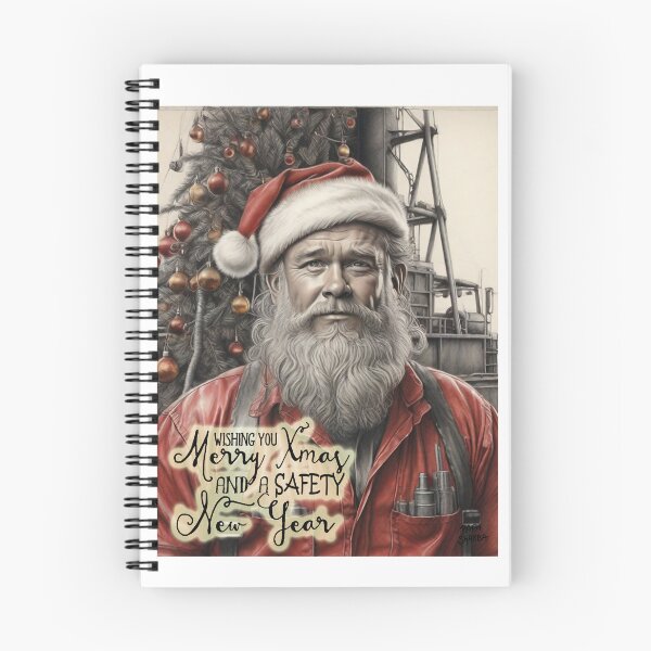 Item preview, Merry Xmas and a Safety New Year; Oiler as Santa; designed and sold by StickerApe.