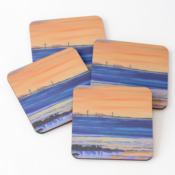 Item preview, Atardecer naranja mirando los puentes Forth desde Longniddry designed and sold by Rae Howie.
