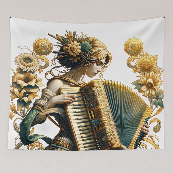 Item preview, Floral Accordionist designed and sold by the-lamplighter.
