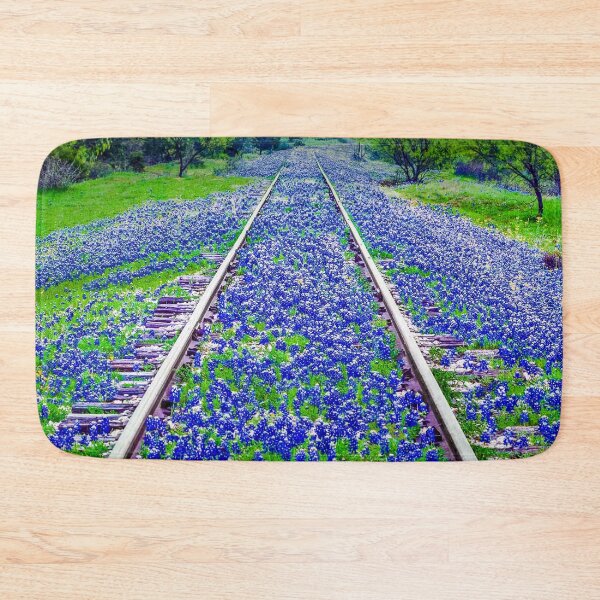 Item preview, Texas Bluebonnets Jigsaw Puzzle: Stickers, Magnets, Desk Mats, Mouse Pads, Pillows, Totes, Wall Art, Comforters, Shower Curtains, Clocks, Art Prints, Blankets, Bath Mats, Pins designed and sold by MoreEZUSA-Here.