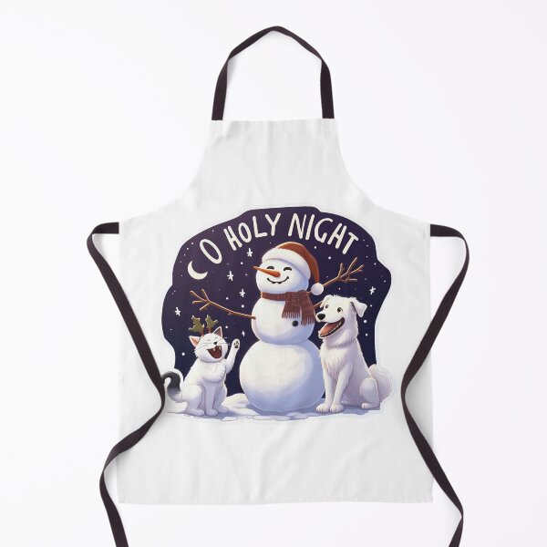 Item preview, O Holy Night White Cat Dog Snowman designed and sold by plushism.