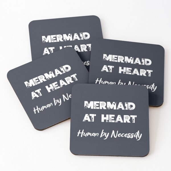 Item preview, Mermaid at Heart, Human by Necessity - Mermaid and Ocean Lovers (White Design) 2 designed and sold by Spiprinto.