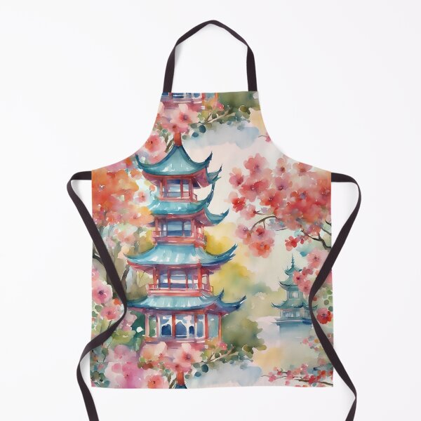 Item preview, Autumn chinoiserie landscape designed and sold by SophieClimaArt.